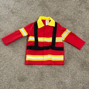 Kids Firefighter Costume Top - Red and Yellow Size 3-6 Years